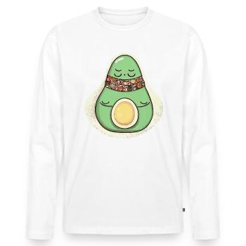 Méditer la relaxation hippie à l’avocat - T-shirt manches longues Premium bio Homme - blanc - Devant - Nico (187cm)
