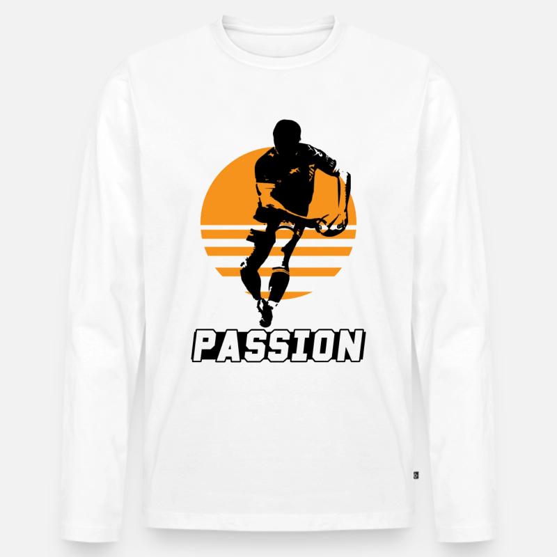 Rugby - Männer Premium Bio Langarmshirt - Weiß