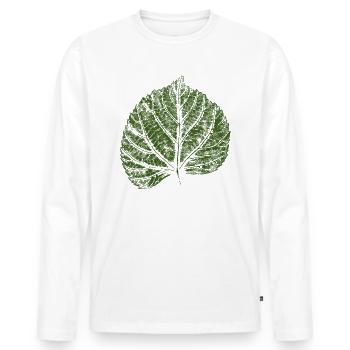 Feuille de tilleul / feuille de tilleul - NATURE & FOREST - T-shirt manches longues Premium bio Homme - blanc - Devant - Nico (187cm)