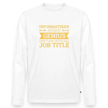 "Informatiker Genius | Informatik" - Männer Premium Bio Langarmshirt - Weiß - Vorne - Nico (187cm)