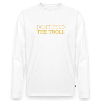 "Feed Troll | Computer Science" - Men's Premium Organic Long Sleeve Shirt - white - Front - Nico (187cm)