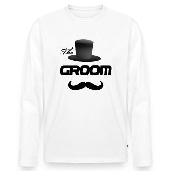 The groom - T-shirt manches longues Premium bio Homme - blanc - Devant - Nico (187cm)