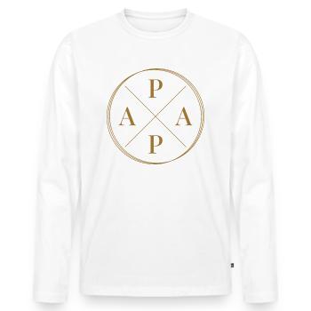 Papa Vater Vatertag - Männer Premium Bio Langarmshirt - Weiß - Vorne - Nico (187cm)