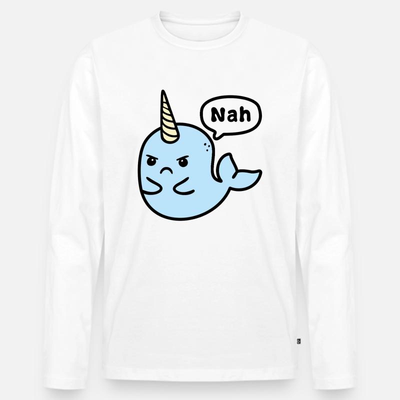 No-Whal - Männer Premium Bio Langarmshirt - Weiß