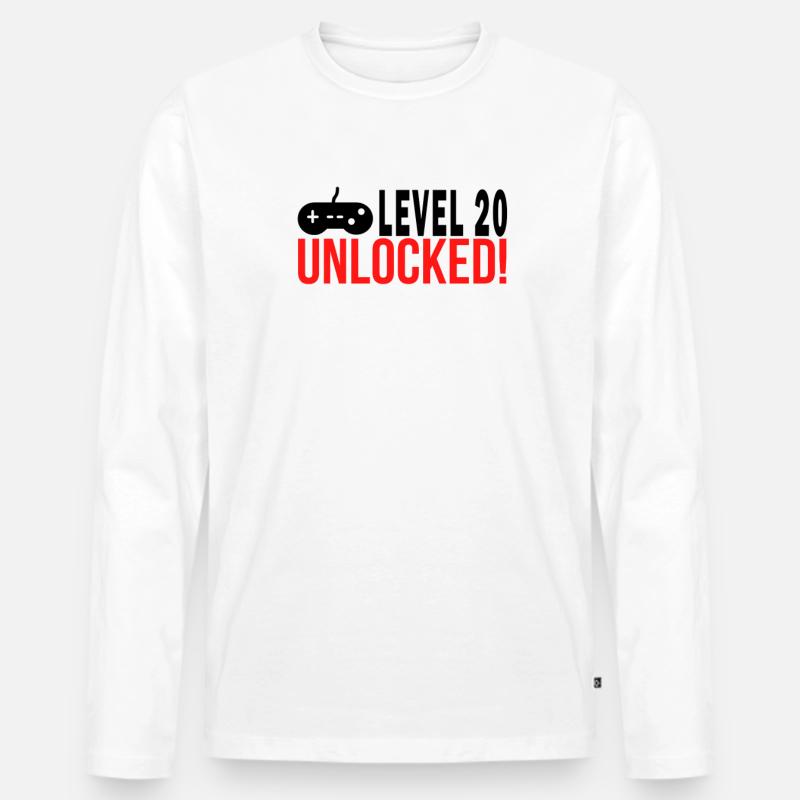 Stufe 20 - Männer Premium Bio Langarmshirt - Weiß