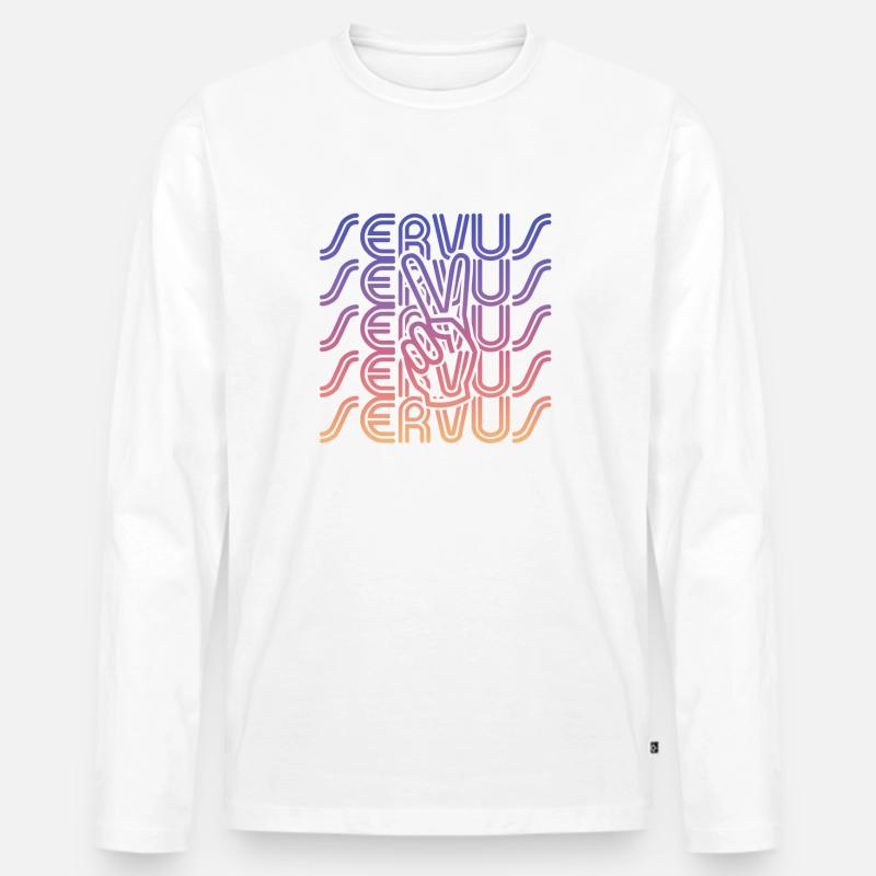 servus peace - Männer Premium Bio Langarmshirt - Weiß