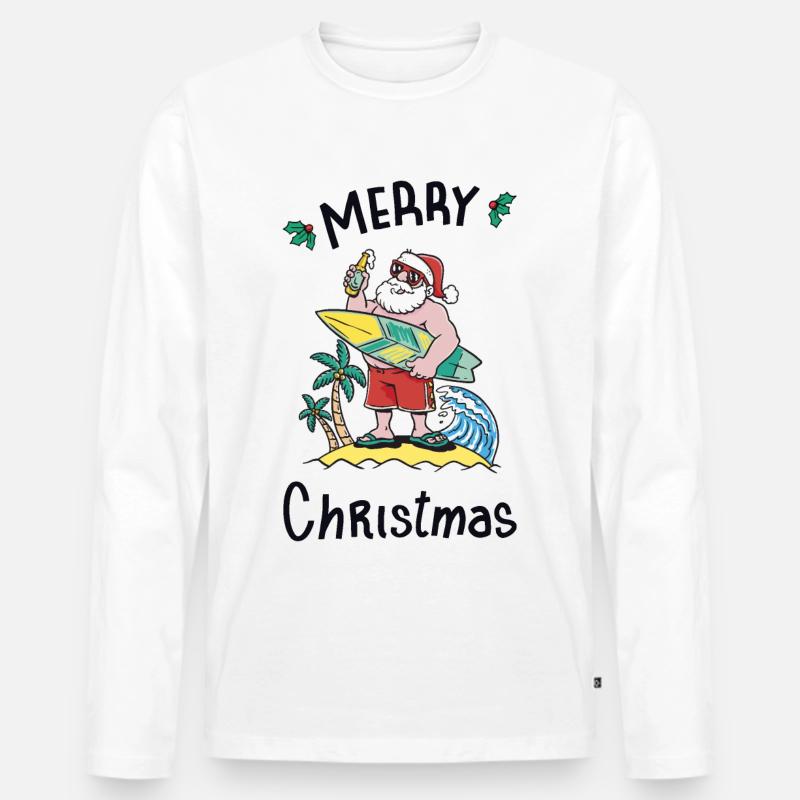 Weihnachten im Juli - Männer Premium Bio Langarmshirt - Weiß