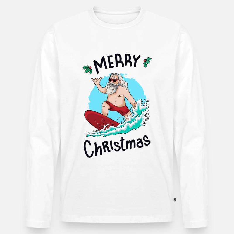 Weihnachten im Juli - Männer Premium Bio Langarmshirt - Weiß