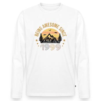 Being Awesome Since 1999 - Gift Idea - Men's Premium Organic Long Sleeve Shirt - white - Front - Nico (187cm)