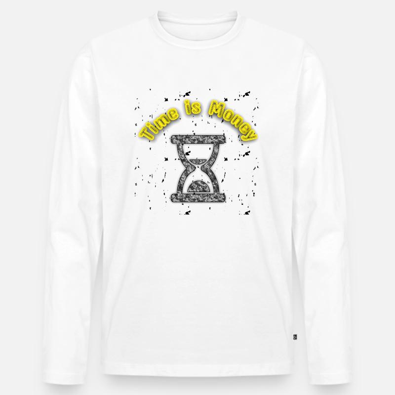 Time is Money - Abbild - 2023 - Männer Premium Bio Langarmshirt - Weiß
