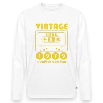 TKKG 1979 Number One Fan Vintage Kassette - Männer Premium Bio Langarmshirt - Weiß - Vorne - Nico (187cm)