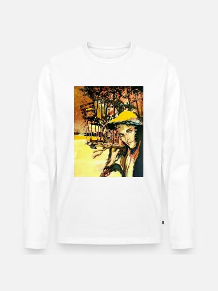 Kunst Gemälde - Männer Premium Bio Langarmshirt - Weiß