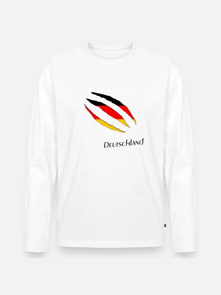 Deutschland - Männer Premium Bio Langarmshirt - Weiß