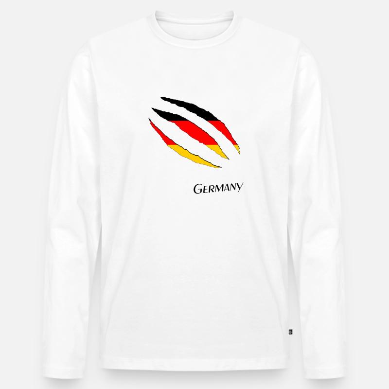 Germany - Männer Premium Bio Langarmshirt - Weiß