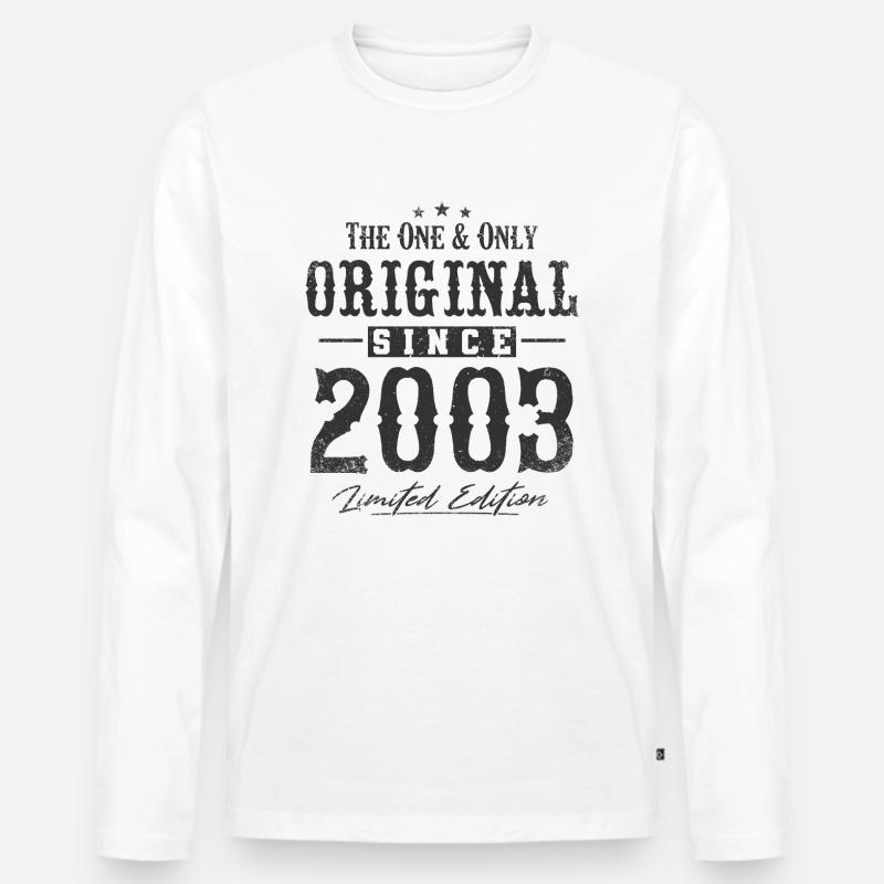 Original seit 2003 - Männer Premium Bio Langarmshirt - Weiß