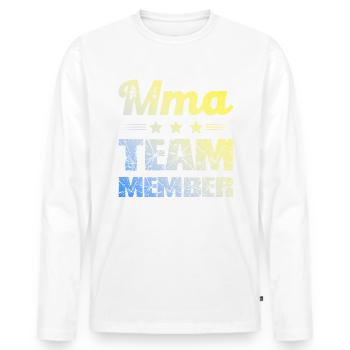 L’équipe Mma - T-shirt manches longues Premium bio Homme - blanc - Devant - Nico (187cm)