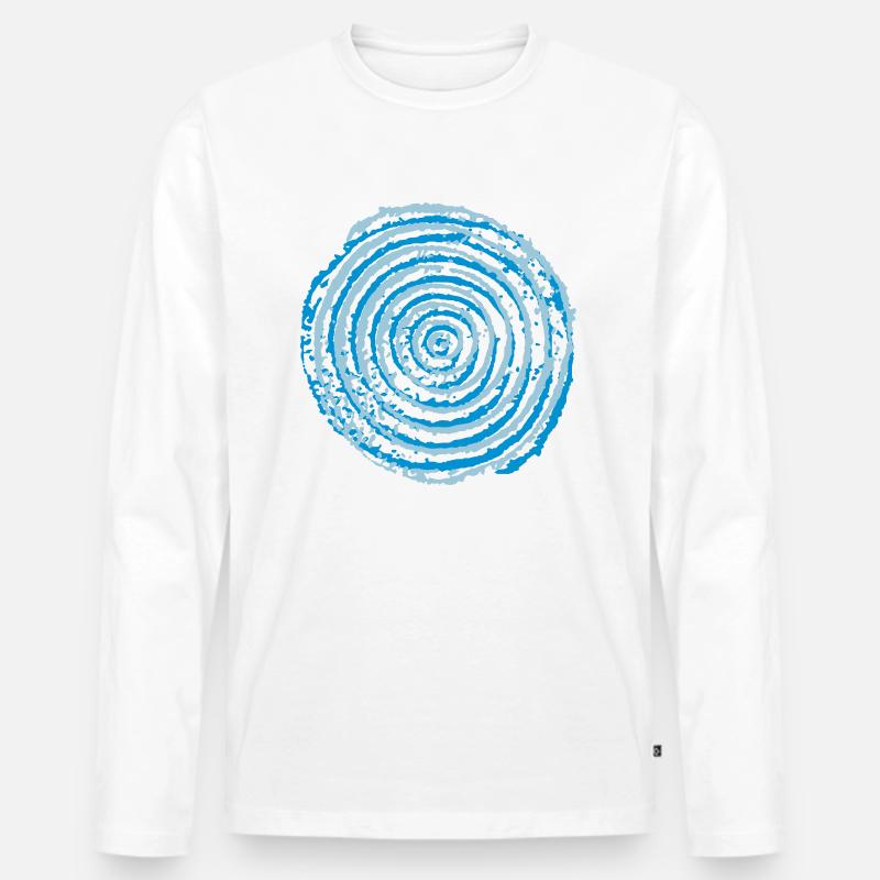 Spirale - Männer Premium Bio Langarmshirt - Weiß