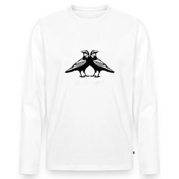 Wikinger Odins Raben Hugin & Munin - Männer Premium Bio Langarmshirt - Weiß - Vorne - Nico (187cm)