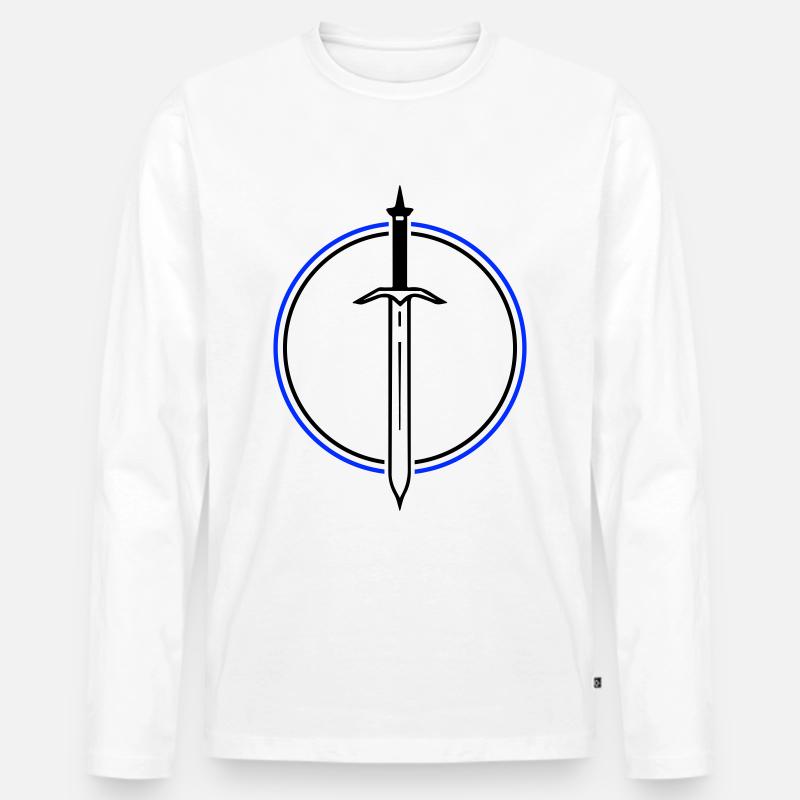Schwert Icon - Männer Premium Bio Langarmshirt - Weiß