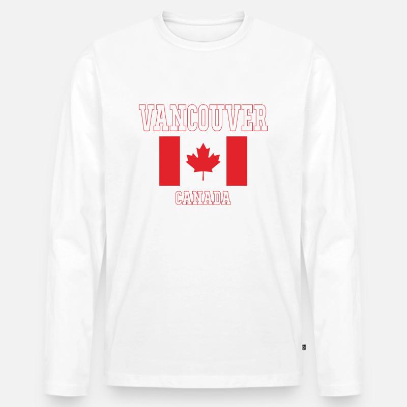 Vancouver - Männer Premium Bio Langarmshirt - Weiß