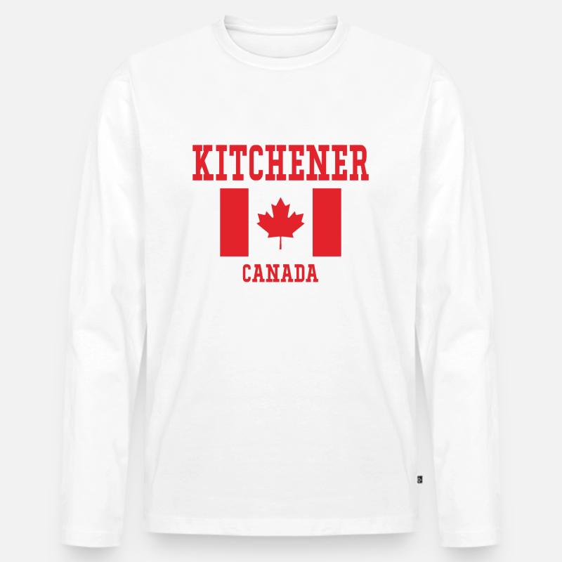 Kitchener - Männer Premium Bio Langarmshirt - Weiß