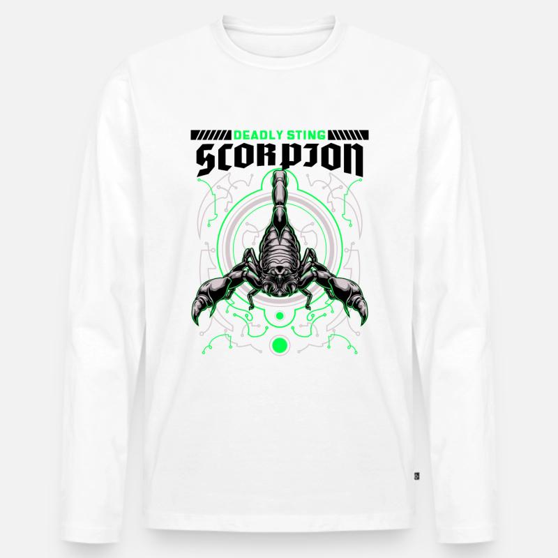 Scorpion - Männer Premium Bio Langarmshirt - Weiß