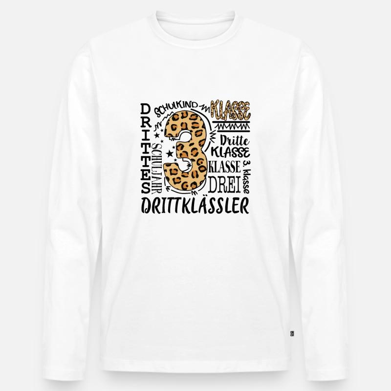 3.Klasse - Männer Premium Bio Langarmshirt - Weiß