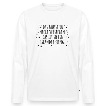 Isländer-Ding - Männer Premium Bio Langarmshirt - Weiß - Vorne - Nico (187cm)