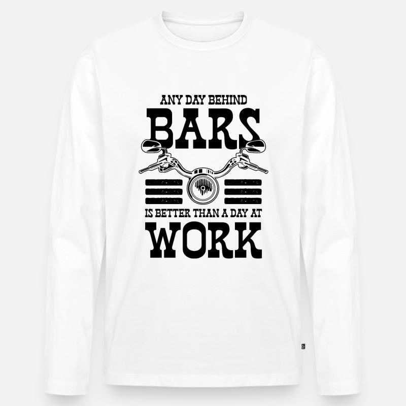 Biker motorrad spruch - Männer Premium Bio Langarmshirt - Weiß