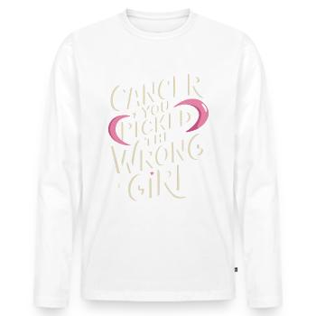 Cancer Awareness Cancer Breast Cancer - Men's Premium Organic Long Sleeve Shirt - white - Front - Nico (187cm)
