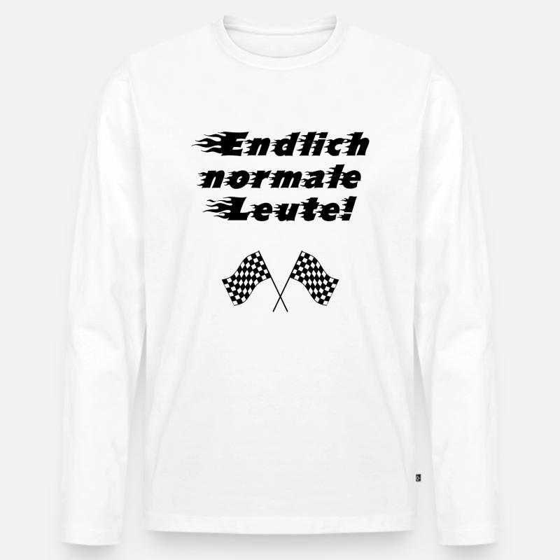 Endlich normale Leute - Rallye - Männer Premium Bio Langarmshirt - Weiß