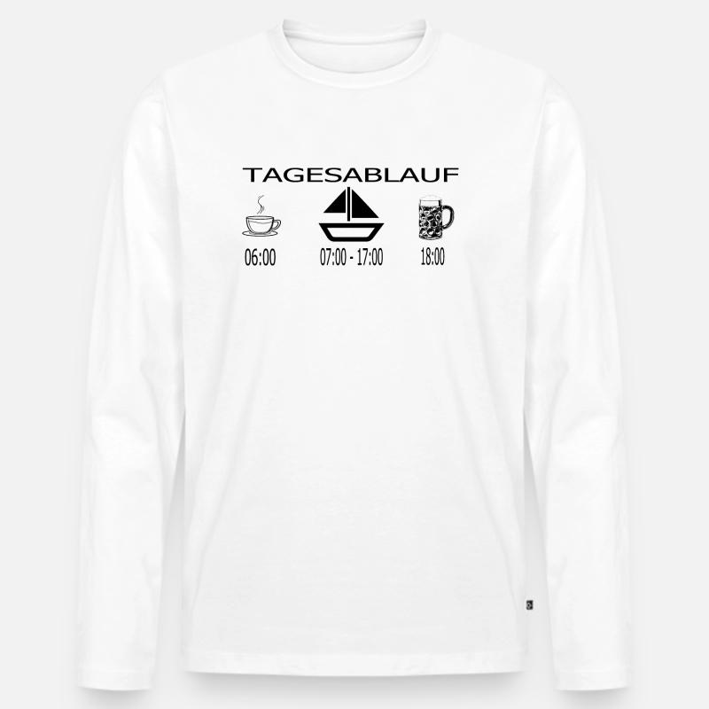 Segeln Segler Geschenkidee - Männer Premium Bio Langarmshirt - Weiß