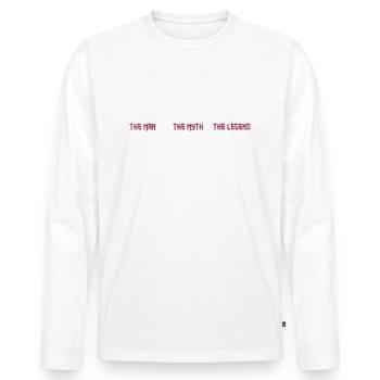 Dad The Man The Myth The Legend Father's Day Gift - Men's Premium Organic Long Sleeve Shirt - white - Front - Nico (187cm)