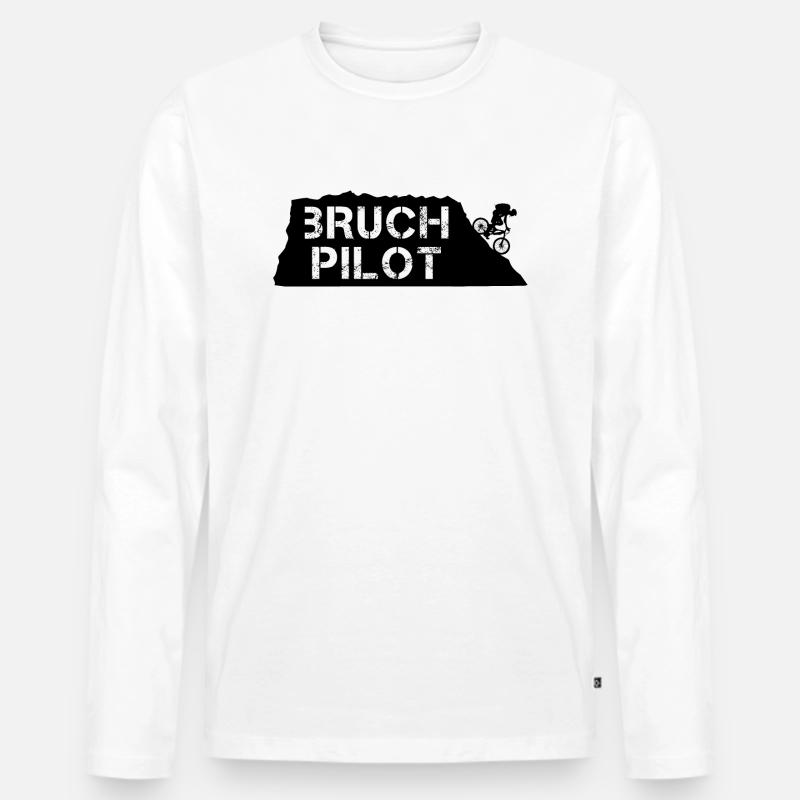 Bruchpilot! - Männer Premium Bio Langarmshirt - Weiß