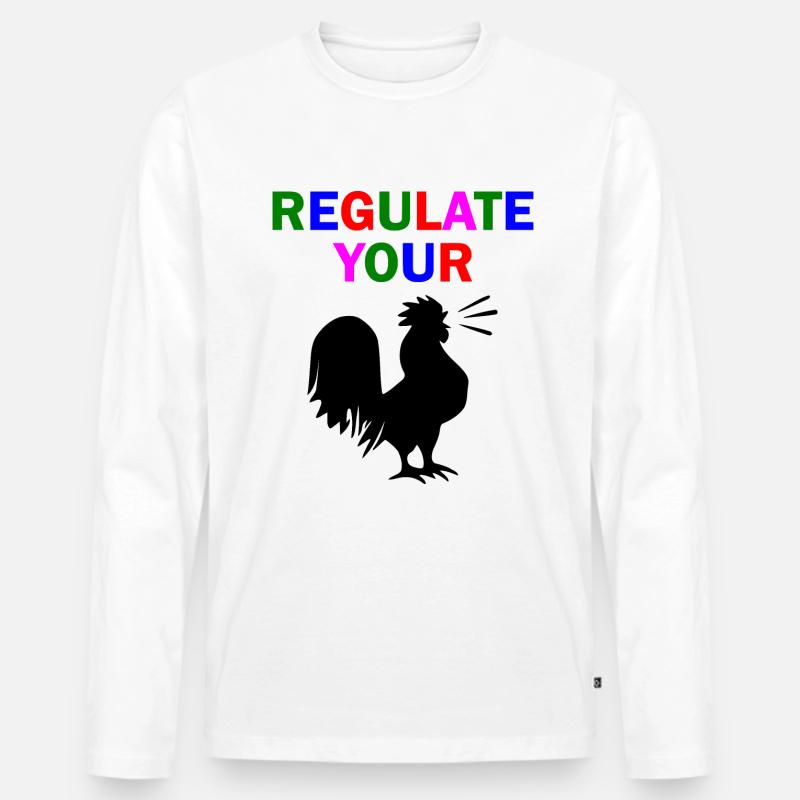 regulate your chicken - Männer Premium Bio Langarmshirt - Weiß
