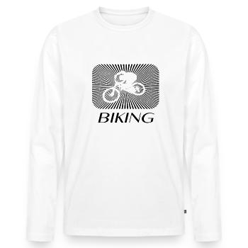 Biking - Männer Premium Bio Langarmshirt - Weiß - Vorne - Nico (187cm)