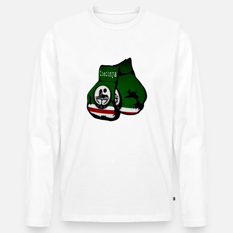 Chechnya Boxing Glove chechen Fighter - Männer Premium Bio Langarmshirt - Weiß