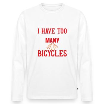 Cycling, cycling, cycling - Men's Premium Organic Long Sleeve Shirt - white - Front - Nico (187cm)
