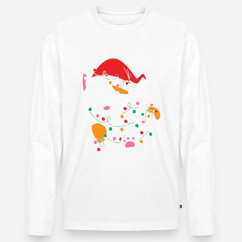 Weihnachten Katze Geschenke - Männer Premium Bio Langarmshirt - Weiß