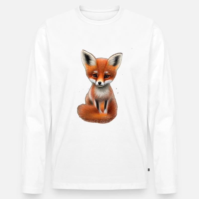 Fuchs handgemalter Fuchs Welpe - Männer Premium Bio Langarmshirt - undefined