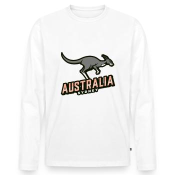 Australia sydney - Men's Premium Organic Long Sleeve Shirt - white - Front - Nico (187cm)