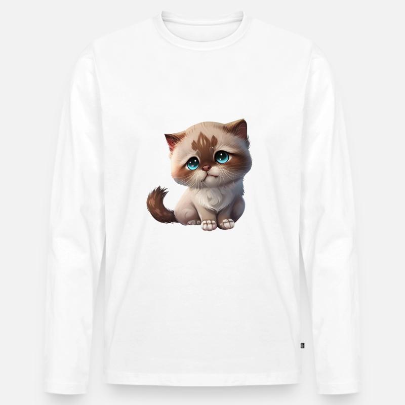 Katze Kätzchen Geschenk - Männer Premium Bio Langarmshirt - undefined