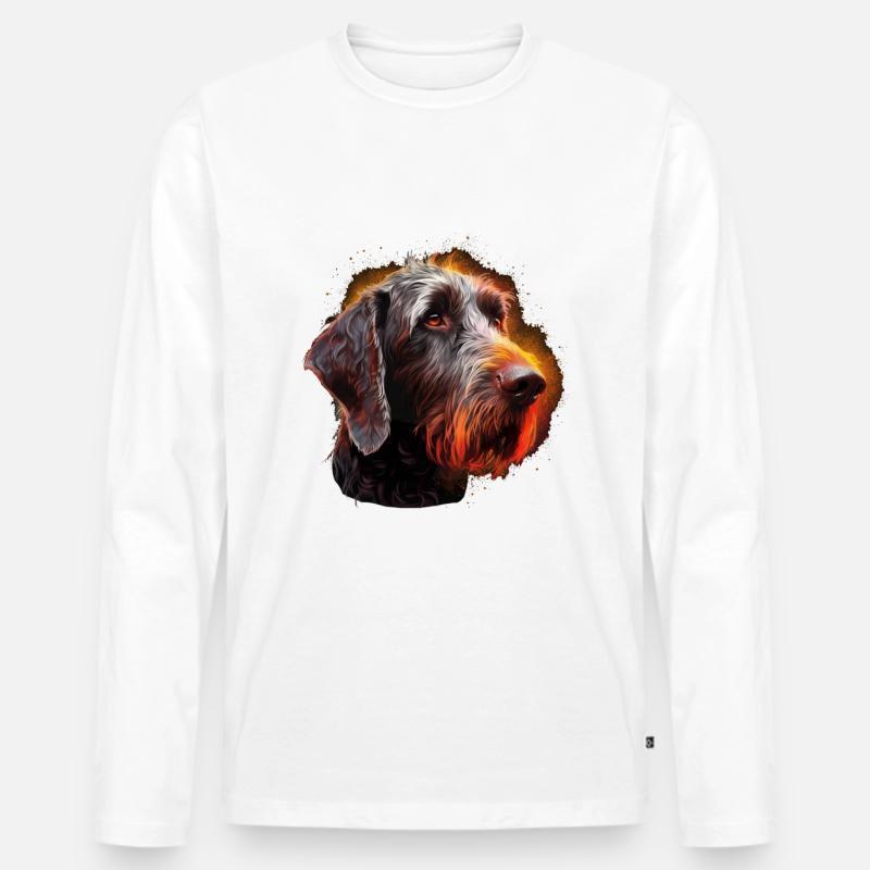 Deutsch-Drahthaar - Männer Premium Bio Langarmshirt - undefined