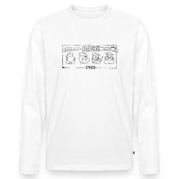 Popeye Strong To The Finish 360 Degree - Männer Premium Bio Langarmshirt - Weiß - Vorne - Nico (187cm)