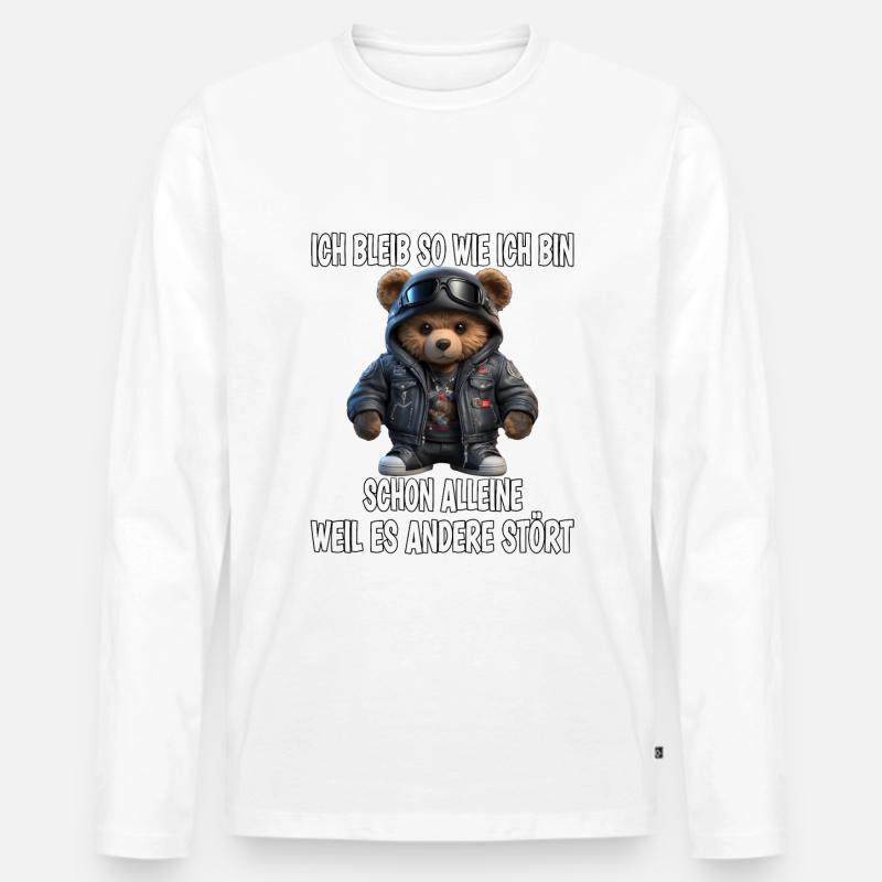 sarkastischer Bär - Männer Premium Bio Langarmshirt - undefined