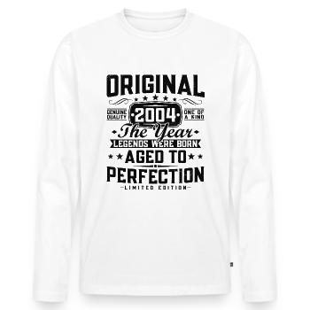 Original 2004 Vintage Jahrgang Retro Geburtstag - Männer Premium Bio Langarmshirt - Weiß - Vorne - Nico (187cm)