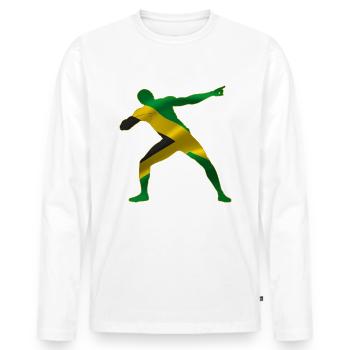 Jamaica Sport Athlete - Men's Premium Organic Long Sleeve Shirt - white - Front - Nico (187cm)