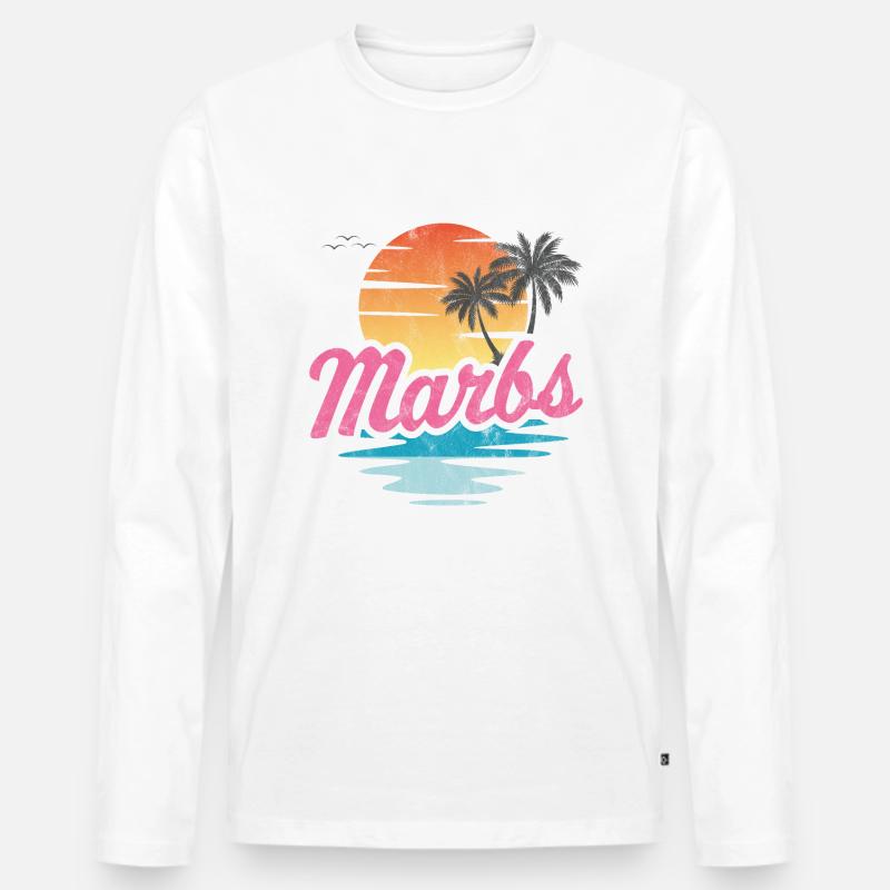 Marbs - Männer Premium Bio Langarmshirt - Weiß