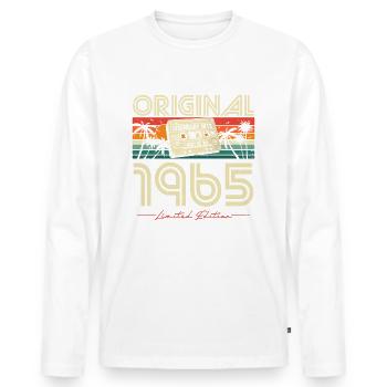 Original 1965 Vintage Jahrgang Retro Geburtstag - Männer Premium Bio Langarmshirt - Weiß - Vorne - Nico (187cm)