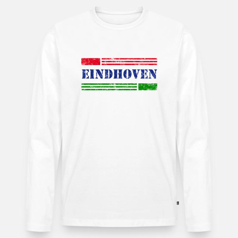 Eindhoven - Männer Premium Bio Langarmshirt - Weiß